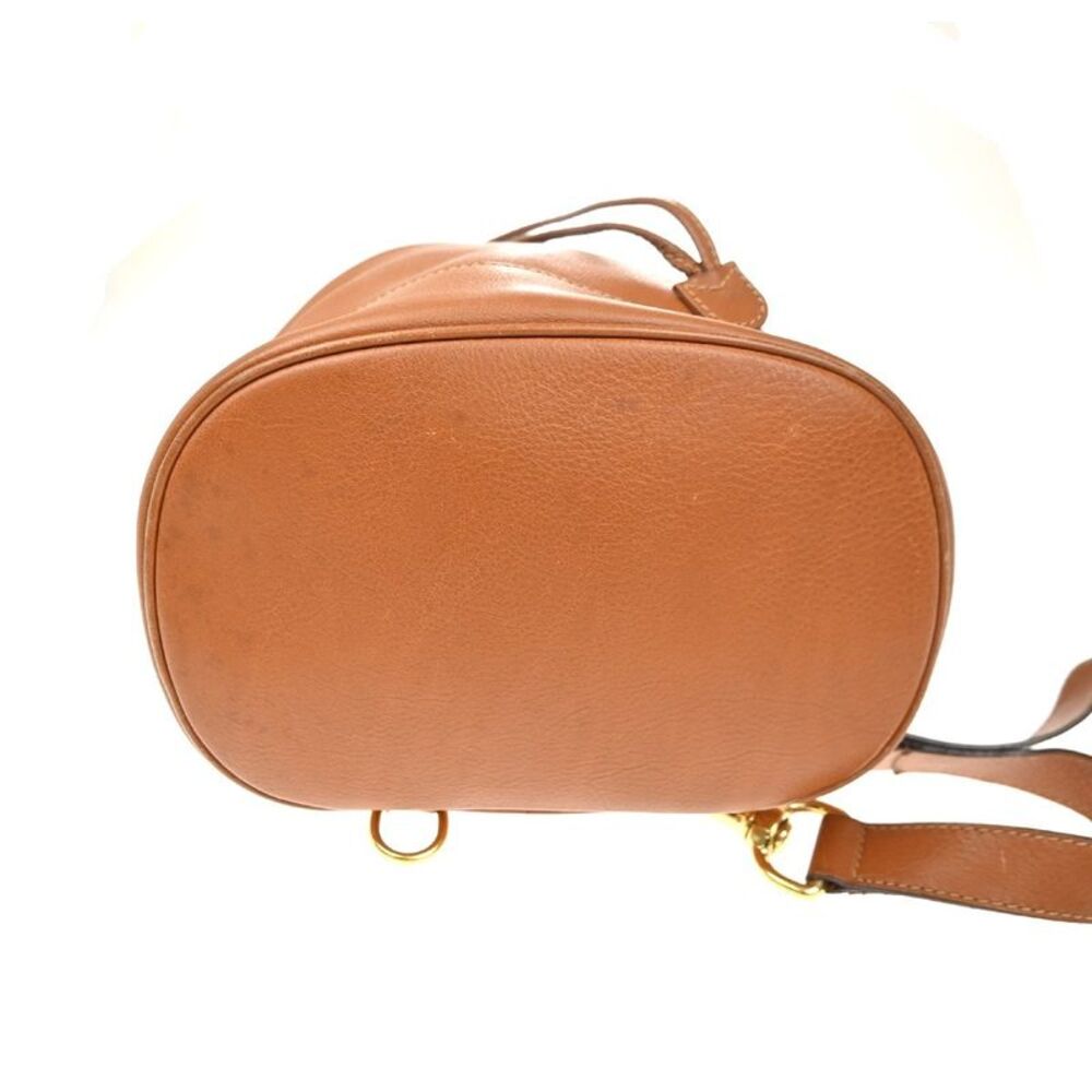 Gucci Vintage Bamboo Sling Backpack Leather Brown Leather Backpack Bag - Picture 14 of 16